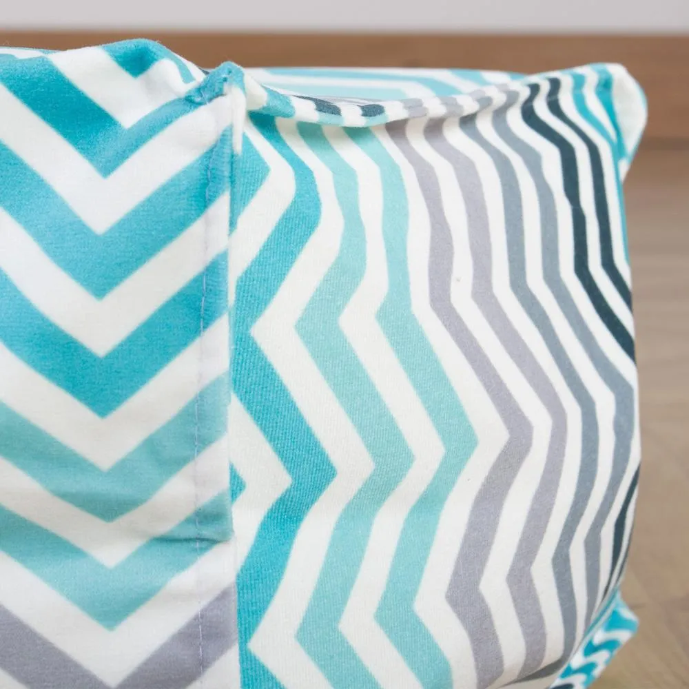 XL Pillow Beanbag - Geo Print Chevron Teal